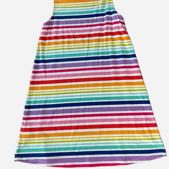LANDS' END GIRLS RAINBOW COLORED STRIPED DRESS SIZE M 10/12 - Picture 2 of 8